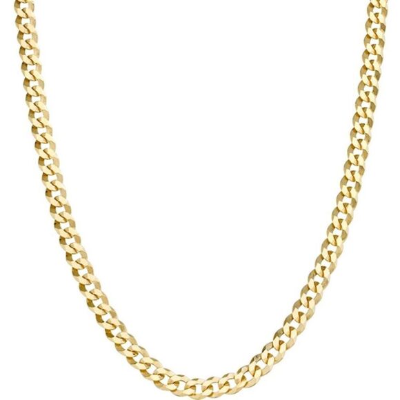 🎉Restocked🎉 Solid 18k Real Gold/925 Cuban/Curb Chain Necklace - Picture 1 of 4